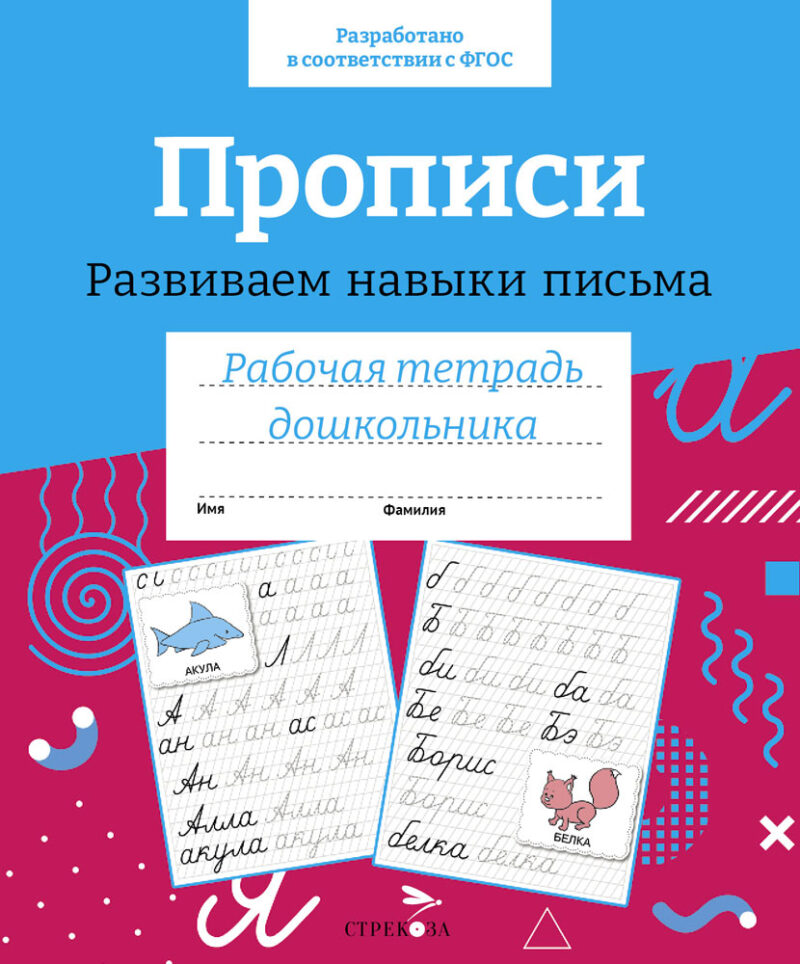 Рабочая тетрадь дошкольника "Прописи. Развиваем навыки письма" в цветной обложке