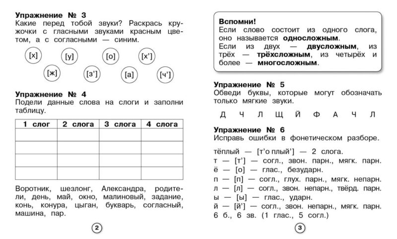 Рабочая тетрадь младшего школьника. "Русский язык. Фонетический разбор"