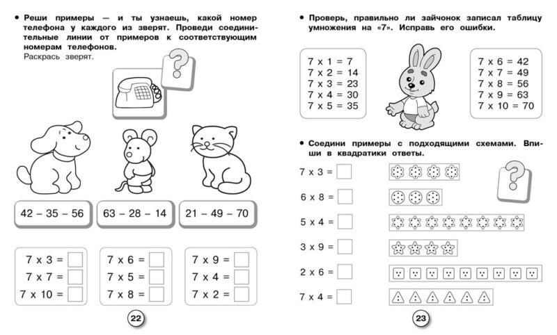 Рабочая тетрадь младшего школьника "Математика. Учим таблицу умножения"