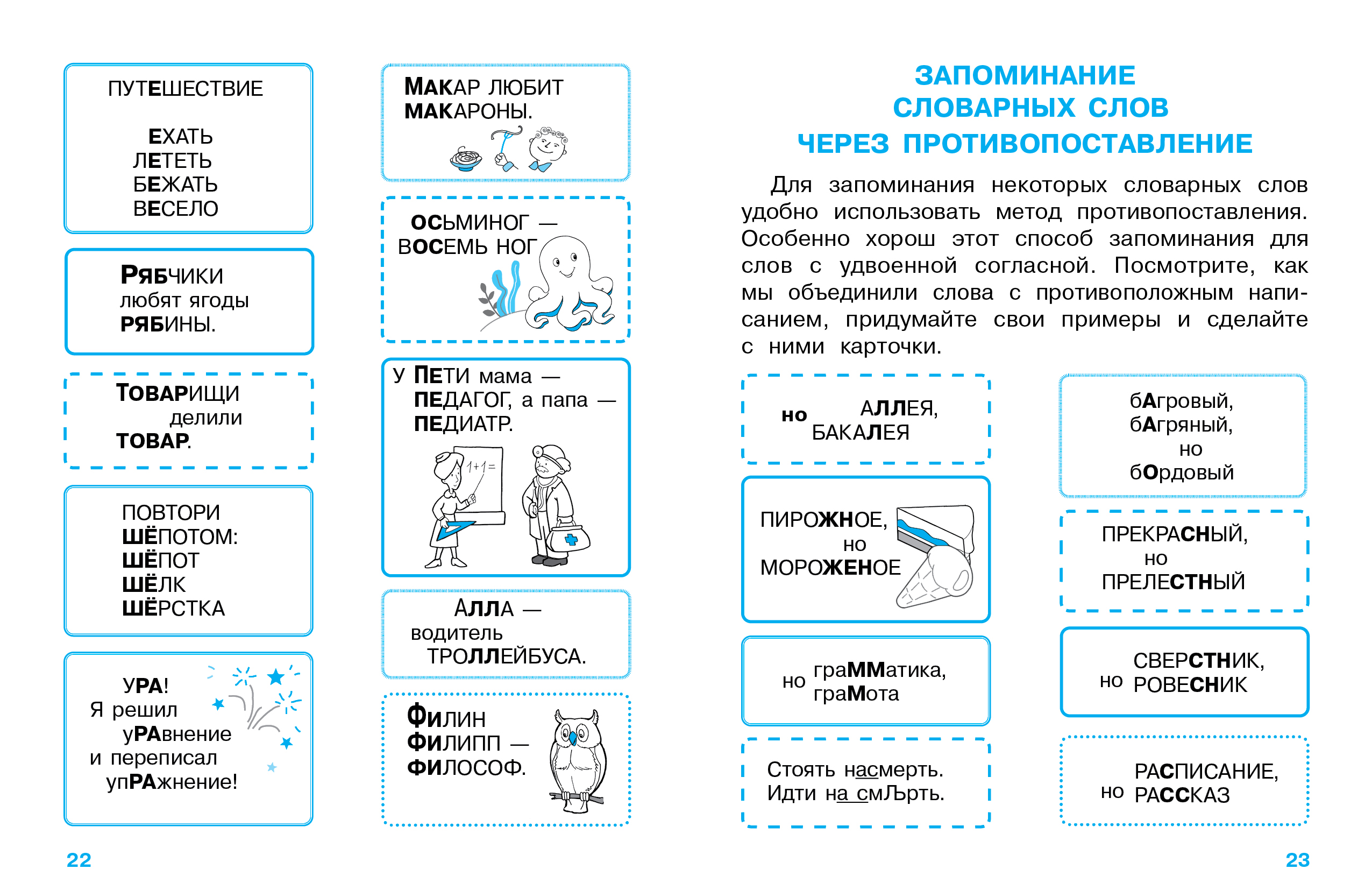 Правила Учим словарные слова для начальной школы с наклейками шпаргалками -  Стрекоза