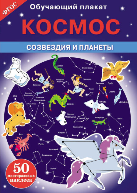 Космос. Созвездия и планеты. Обучающий плакат