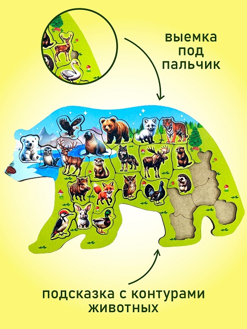 Головоломки "Животные и птицы России"